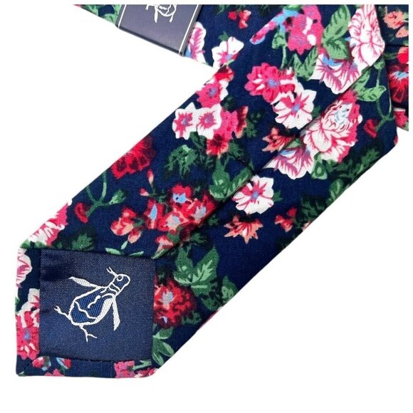 Original Penguin Mens Blue Pink Floral Slim Tie Workwear New - Picture 3 of 7